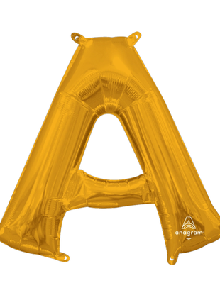 16in Anagram Air-Filled Gold Letter A Balloon - Joker Party Supply
