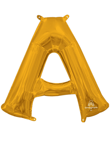 16in Anagram Air-Filled Gold Letter A Balloon - Joker Party Supply