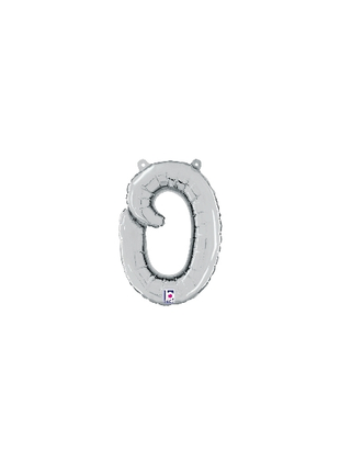 14in Betallic Air-Filled Silver Script Letter o Balloon - Joker Party Supply