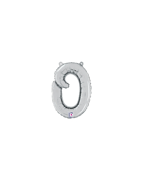 14in Betallic Air-Filled Silver Script Letter o Balloon - Joker Party Supply