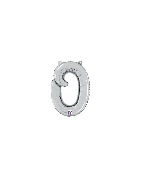 14in Betallic Air-Filled Silver Script Letter o Balloon - Joker Party Supply
