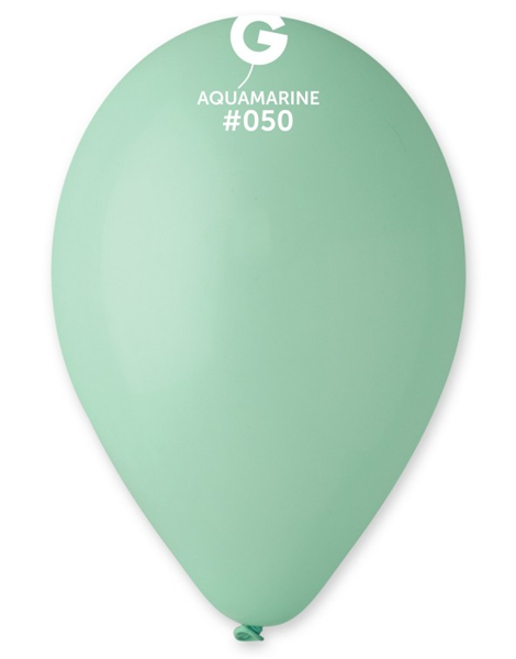 12in Gemar Standard Aquamarine Balloons 50ct #050 - Joker Party Supply