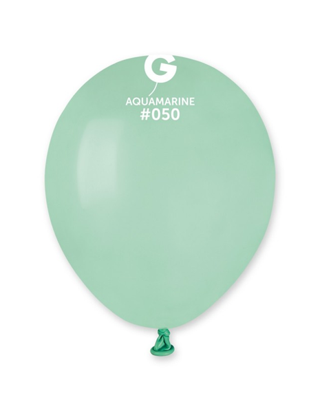5in Gemar Standard Aquamarine Balloons 100ct #050 - Joker Party Supply