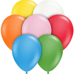 5in Tuftex Standard Assorted With White 50ct - Joker Party Supply