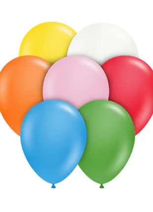 5in Tuftex Standard Assorted With White 50ct - Joker Party Supply