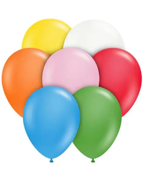 5in Tuftex Standard Assorted With White 50ct - Joker Party Supply