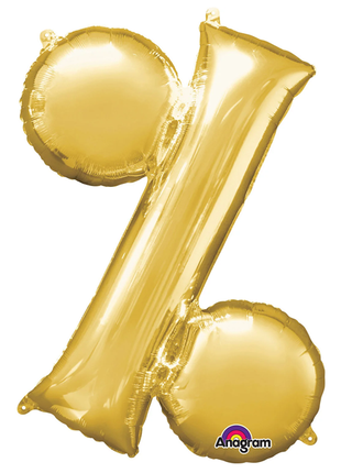 16in Anagram Gold % Symbol Balloon - Joker Party Supply