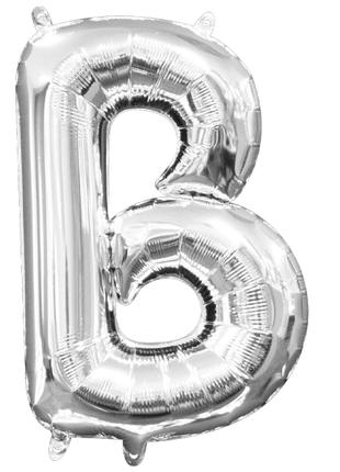 16in Anagram Air-Filled Silver Letter B Balloon - Joker Party Supply