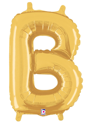14in Betallic Air-Filled Gold Letter B Balloon - Joker Party Supply