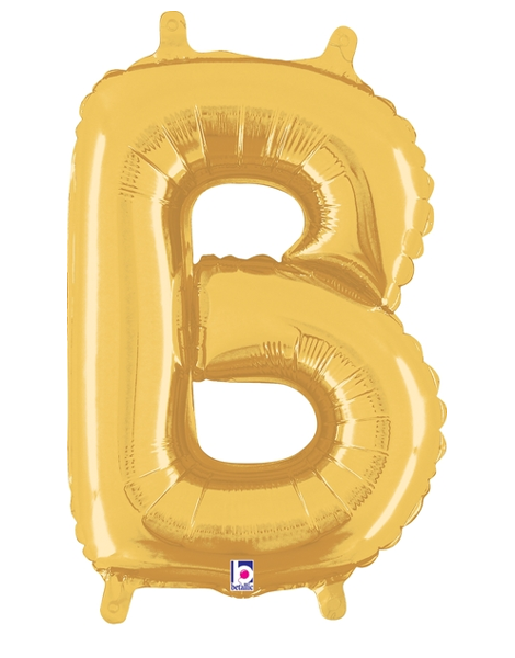 14in Betallic Air-Filled Gold Letter B Balloon - Joker Party Supply