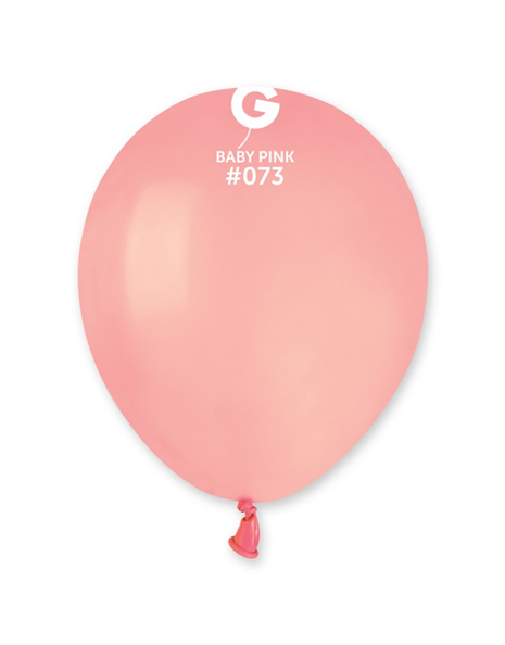 5in Gemar Standard Baby Pink Balloons 100 # 073 - Joker Party Supply