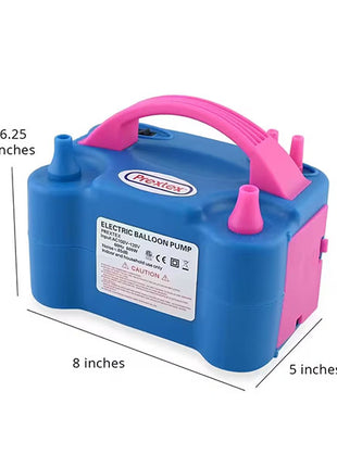 Inflador de globos eléctrico de doble boquilla Prextex Blue