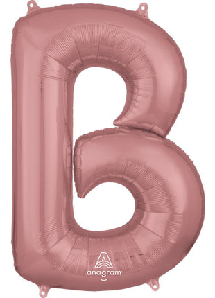 34in Anagram Rose Gold Letter B Balloon - Joker Party Supply