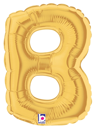34in Betallic Gold Letter B Megaloons - Joker Party Supply