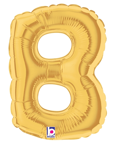 34in Betallic Gold Letter B Megaloons - Joker Party Supply