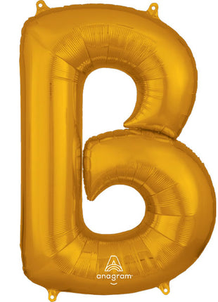 34in Anagram Gold Letter B Balloon - Joker Party Supply