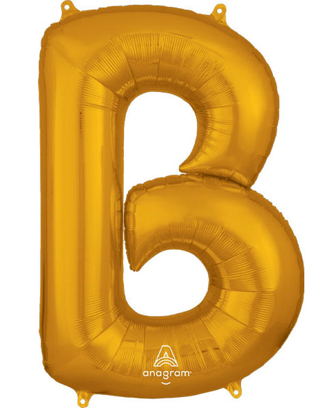 34in Anagram Gold Letter B Balloon - Joker Party Supply