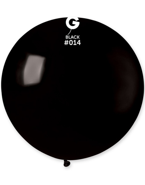 31in Gemar Standard Black Balloon 1ct #014 - Joker Party Supply