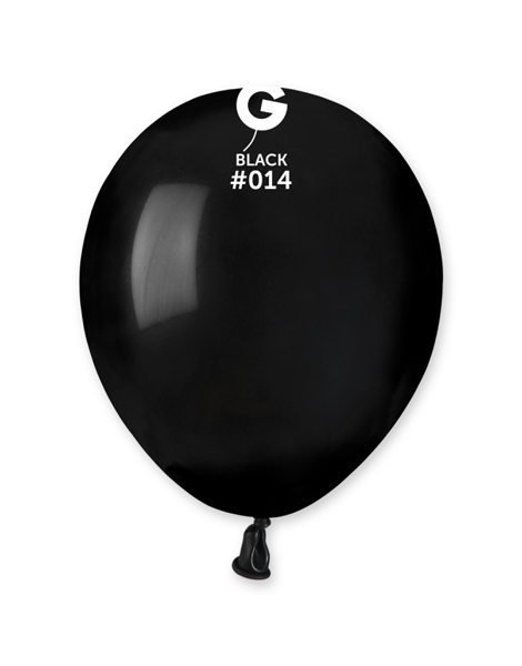 5in Gemar Standard Black Balloons 100 # 014 - Joker Party Supply