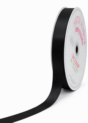 5/8in Single Face Satin Black Ribbon 100Yds