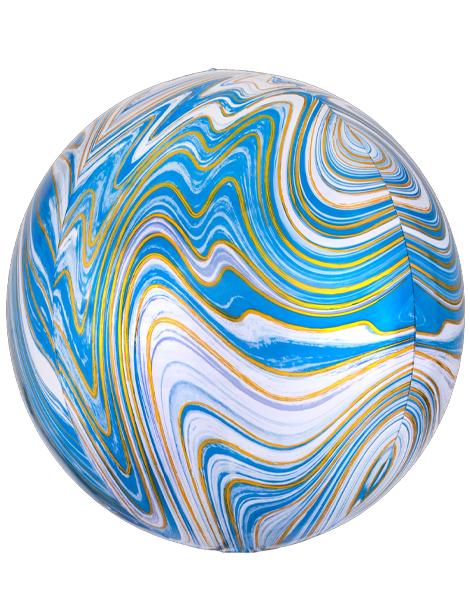 16in Anagram Blue Marblez Orbz Balloon - Joker Party Supply