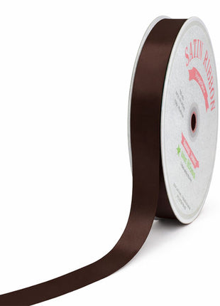 5/8in Single Face Satin Brown Ribbon 100Yds