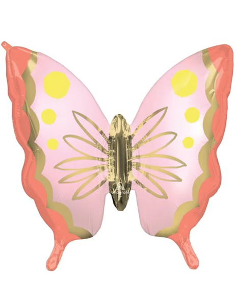 30in Anagram Soulful Blossoms Butterfly Balloon - Joker Party Supply