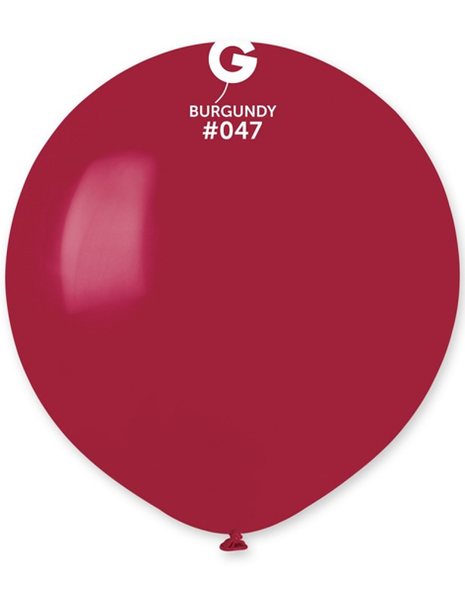 19in Gemar Standard Burgundy Balloons 25ct #047 - Joker Party Supply