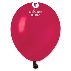 5in Gemar Standard Burgundy Balloons 100ct #047 - Joker Party Supply