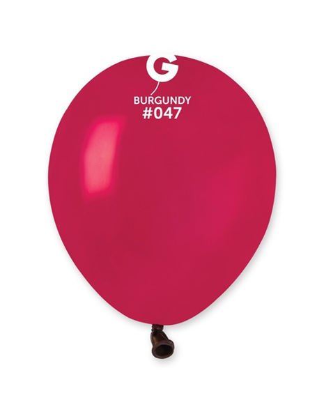 5in Gemar Standard Burgundy Balloons 100ct #047 - Joker Party Supply