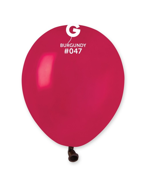 5in Gemar Standard Burgundy Balloons 100ct #047 - Joker Party Supply