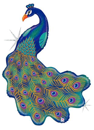 42in Betallic Glitter Peacock Balloon - Joker Party Supply