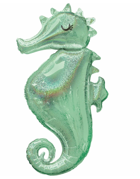 38in Anagram Holographic Seahorse Mermaid Balloon - Joker Party Supply