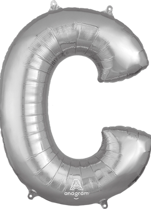 34in Anagram Silver Letter C Balloon - Joker Party Supply