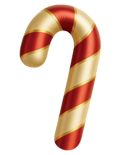 34in DecoChamp Red & Gold Stripe Candy Cane Balloon