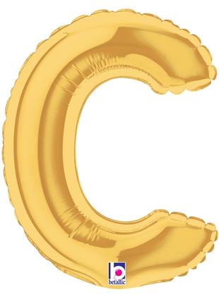34in Betallic Gold Letter C Megaloons - Joker Party Supply