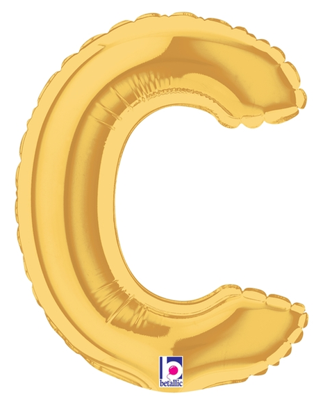 34in Betallic Gold Letter C Megaloons - Joker Party Supply