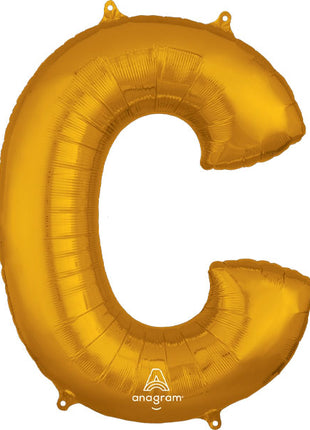 34in Anagram Gold Letter C Balloon - Joker Party Supply