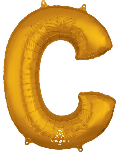 34in Anagram Gold Letter C Balloon - Joker Party Supply