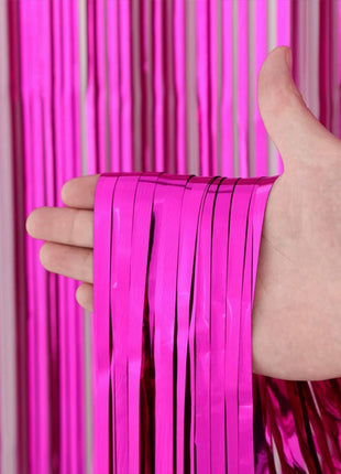 Cortina de aluminio fucsia SoNice de 2,4 m