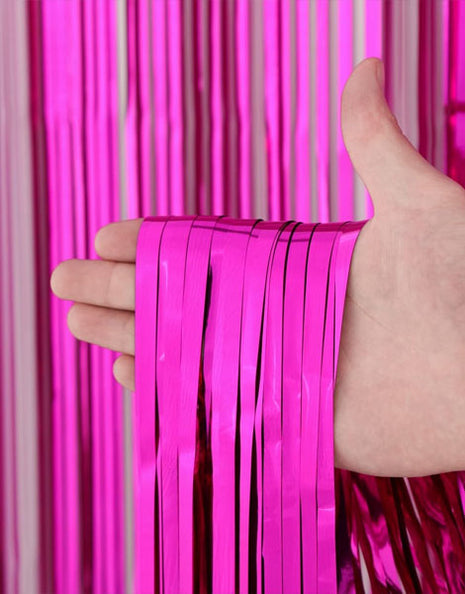 Cortina de aluminio fucsia SoNice de 2,4 m