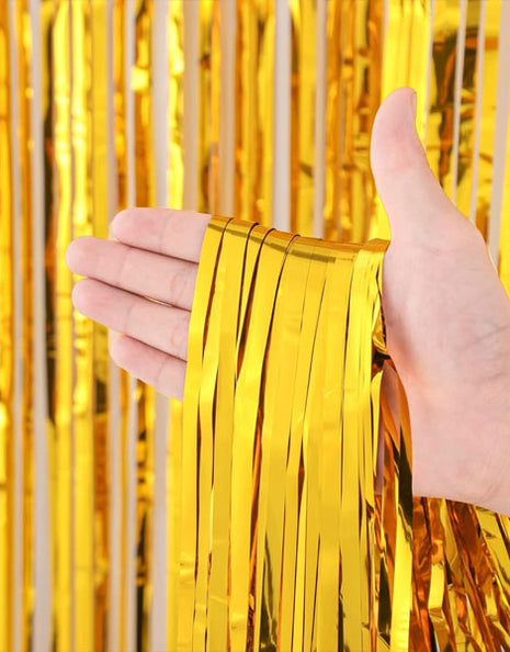 Cortina de papel de aluminio dorado SoNice de 2,4 m