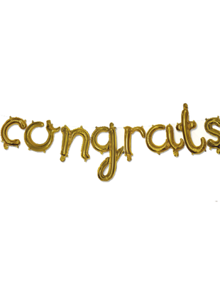 16in SL Gold Congrats Banner Balloon - Joker Party Supply