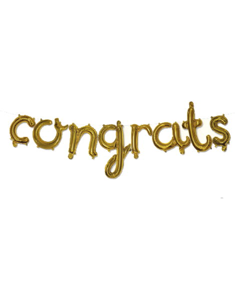 16in SL Gold Congrats Banner Balloon - Joker Party Supply