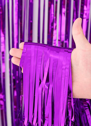 Cortina de aluminio morado SoNice de 2,4 m