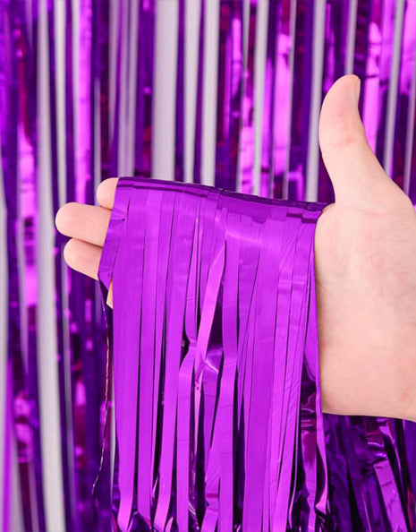 Cortina de aluminio morado SoNice de 2,4 m