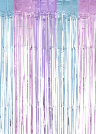 Cortina de aluminio SoNice en azul pastel, rosa y lavanda de 2,4 m
