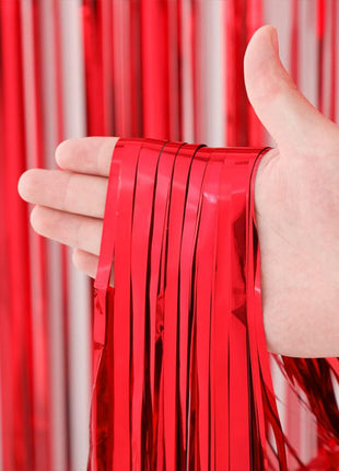 Cortina de aluminio rojo SoNice de 2,4 m