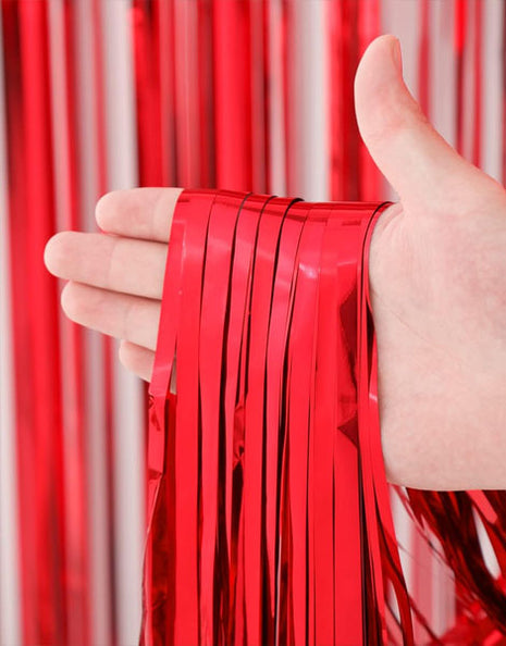 Cortina de aluminio rojo SoNice de 2,4 m