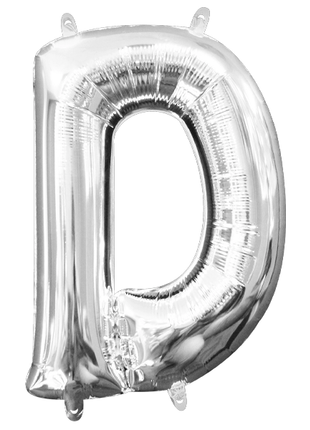 16in Anagram Air-Filled Silver Letter D Balloon - Joker Party Supply
